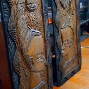 Antique African wedding carvings